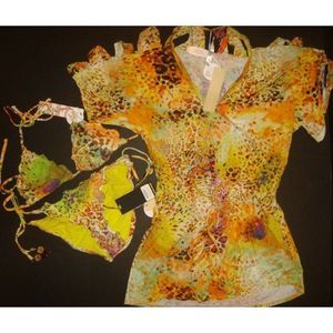 PilyQ Victoria's Secret Designer Collection BIKINI+COVER UP/tunic CHANTEL $360+